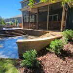 Circular Patio with Knee Wall and Landscaping