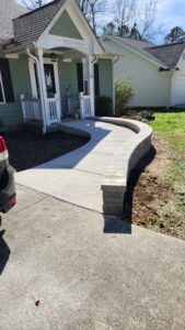 ramp with stone paver edge