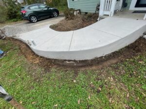 concrete ramp in construction patio apex