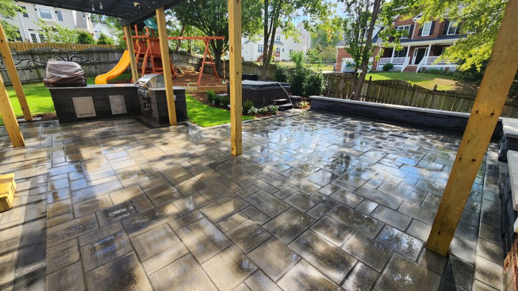 expansive patio with kitchen