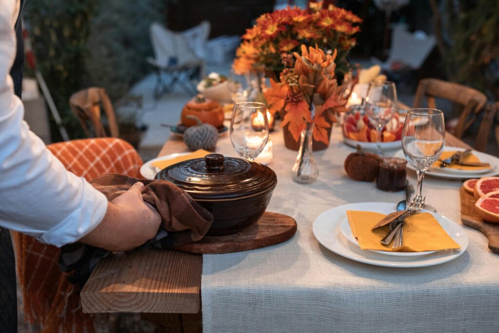 outdoor thanksgiving feast