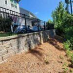 backyard with retaining wall