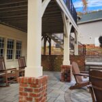 stone patio under new trek deck