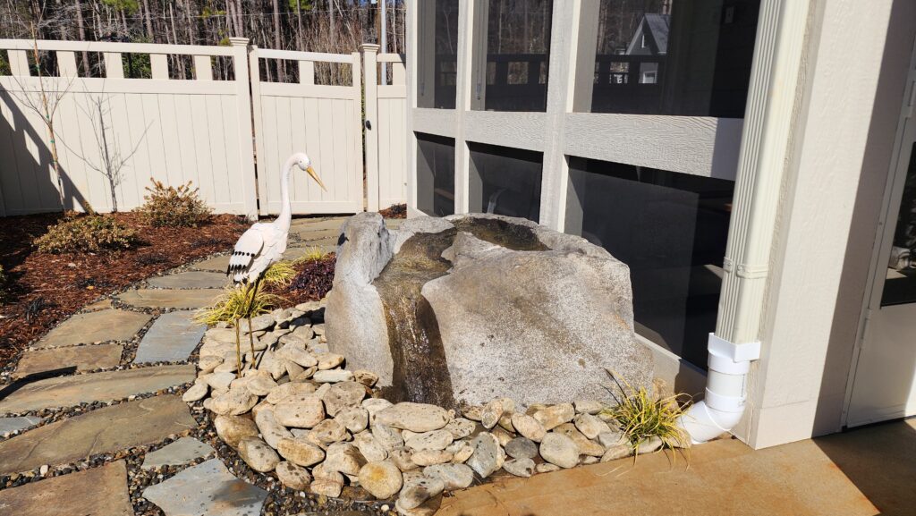 water feature in back yard