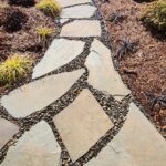 permeable paver walkway with gravel between stone pavers