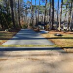 Newly poured concrete driveway