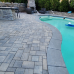 Backyard patio with stone pavers that was rebuilt to last