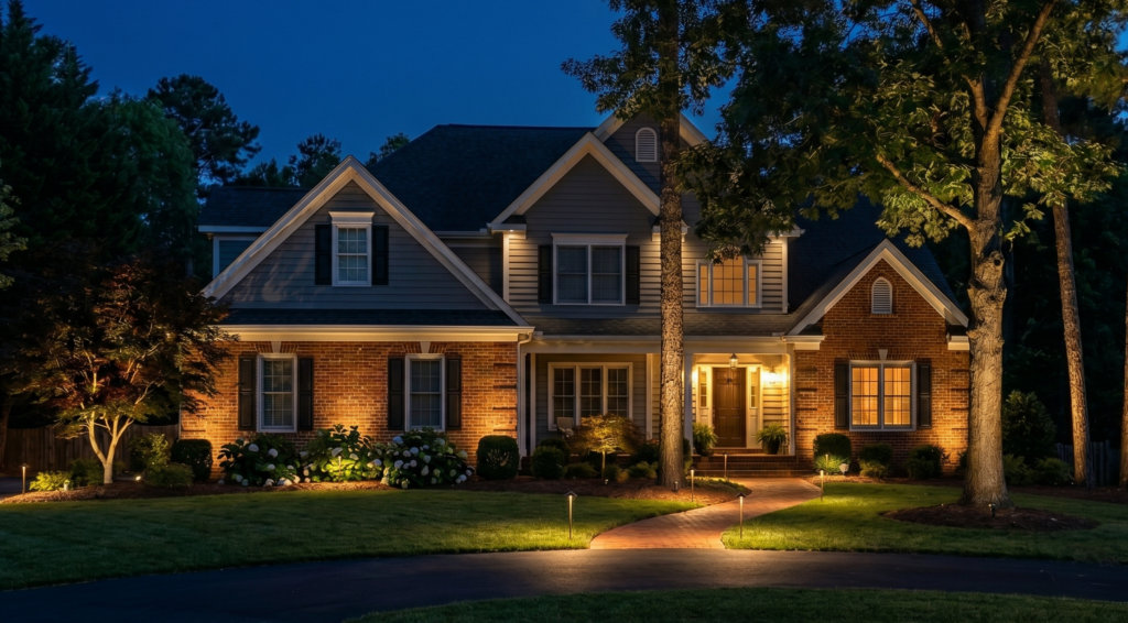Landscape lighting in Holly Springs and Apex, NC